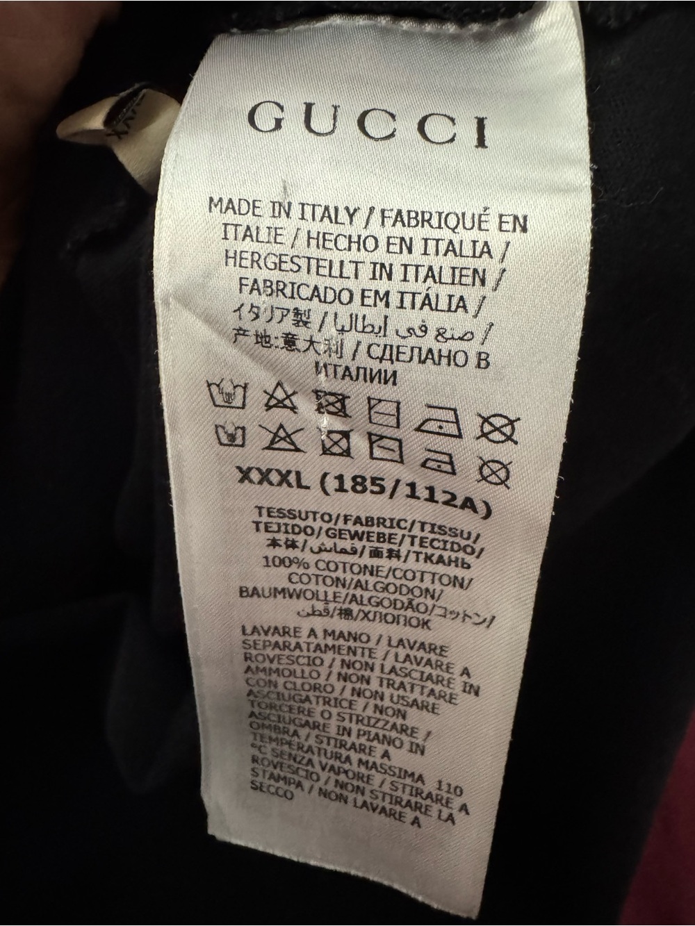 GUCCI Black Logo Crewneck T-Shirt for Men/Women XXXL - Picture 8 of 9